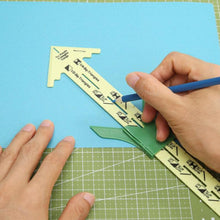Load image into Gallery viewer, Quilting and Sewing Triangle Gauge Ruler for Half or Quarter Inch Square Triangles (5 Different Block Sizes)