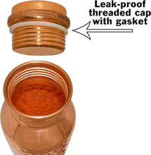 Load image into Gallery viewer, 30 Ounce Pure Copper Drinking Vessel in Elegant Gift Box, Hammered Water Bottle with Screw-On Cap, Ayurvedic Benefits