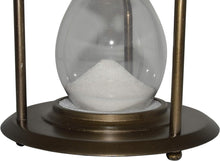 Load image into Gallery viewer, Large 3 Minutes and 25 Seconds Hourglass with Brushed Bronze Metal Housing and Glass Timer, Elegant Design, 8.5" Tall Sandglass
