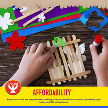Load image into Gallery viewer, Hygloss 100 Count Jumbo 6-inch Natural Wooden Popsicle Craft Sticks, Smooth and Splinter-Free for DIY Projects, Crafting, etc