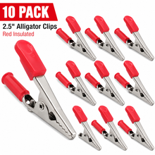 Load image into Gallery viewer, Red Alligator Clip Screw Type with Insulated Handle, 2.5" Long
10 Pack