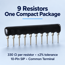 Load image into Gallery viewer, Thick Film Resistors 330 Ohms 9 Resistors/10 Pins(SIP) - Common Terminal