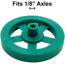 Load image into Gallery viewer, 100 Pack Green 35mm Front Wheels with Spokes for Co2 Dragsters