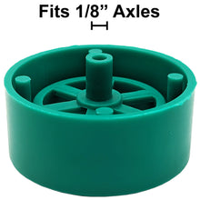 Load image into Gallery viewer, 100 Pack Green 40mm Rear Wheels with Spokes for Co2 Dragsters