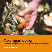 Load image into Gallery viewer, Fiskars 8" Garden Pruning Shears, Stainless Steel Serrated Blade with Take-apart Design and Softgrip Handle (396080-1011)