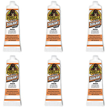 Load image into Gallery viewer, Gorilla 6 Pack 2.8 ounce Squeeze Tubes 100% Silicone Sealant Caulk, Clear