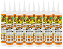 Load image into Gallery viewer, Gorilla 12 Pack 9 oz. Cartridges Max Strength Construction Adhesive, Clear