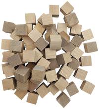 Load image into Gallery viewer, 72 Pack ¾-inch (0.75") Wood Blocks, Mini Unfinished Wooden Cubes for Painting, Carving, and other DIY Craft Projects
