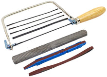 Load image into Gallery viewer, Excel 8-Piece Model Builders Tool Set - Includes Coping Saw with Blades, Hand File, and Sanding Stick with Extra Sanding Belt