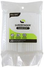 Load image into Gallery viewer, Surebonder 20 Pack Full Size 4" Long x 7/16" Diameter Clear Hot Glue Sticks for High & Low Temperatures (DT-20)