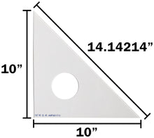 Load image into Gallery viewer, 10-inch 45-45-90 Drafting Triangle, Clear Plastic