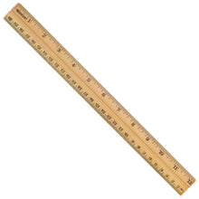 Load image into Gallery viewer, Westcott 12" Wood Ruler Measuring Metric and 1/16" Scale Inches with Single Metal Edge (10377)