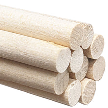 Load image into Gallery viewer, 10 Pack 3/4" Diameter x 12" Length Birch Wood Dowels - Round Wooden Rods