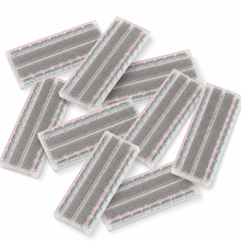 Load image into Gallery viewer, Economy Solderless Clear Plug-In Breadboard 830 Tie Points, 6.5" x 2.1" , RoHS Compliant - Pack of 10
