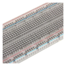 Load image into Gallery viewer, Economy Solderless Clear Plug-In Breadboard 830 Tie Points, 6.5" x 2.1" - ROHS Compliant