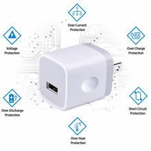 Load image into Gallery viewer, USB Wall Plug, 1A 5V Single Port Wall Charger Power Adapter Cube Block Box for iPhone SE 14 Plus 13 12 Pro Xs XR X, Samsung Galaxy A13 S22 S21FE A21 A71 A51 A31 S10e S9 S8, Pixel 6