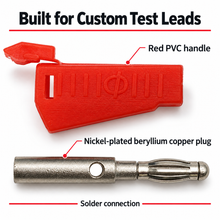 Load image into Gallery viewer, Red Stackable 4mm Banana Plug Connector - 10 Pack