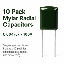 Load image into Gallery viewer, 10 Pack Mylar Radial Capacitor 10% 100 Volt 0.0047 µF