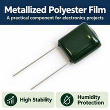 Load image into Gallery viewer, 0.01 µF 100V DC ±10% Mylar Radial Capacitor (Metallized Polyester Film)