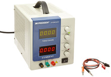 Load image into Gallery viewer, Linear power supply unit provides a constant source of DC voltage for powering and testing electronic devices | One output provides adjustable voltage or current | Two LED screens show voltage and current readings simultaneously | Fine and coarse adjustment of voltage and current | Two PSUs can be connected in series to supply more voltage, or they can be connected in parallel to supply more current