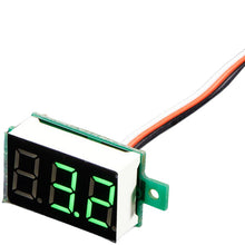 Load image into Gallery viewer, Mini 3-wire Volt Meter (0 - 99.9VDC), Green 3 Digit Display