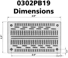 Load image into Gallery viewer, PB-19 Solderable Prototyping Breadboard, 2.9" x 1.7" – Single-Sided, 0.1" Hole Spacing, Center DIP Layout