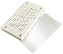 Load image into Gallery viewer, Premium Small Solderless Breadboard with 270 Tie-Points, White ABS Plastic with Mounting Holes (3.3" × 1.8")