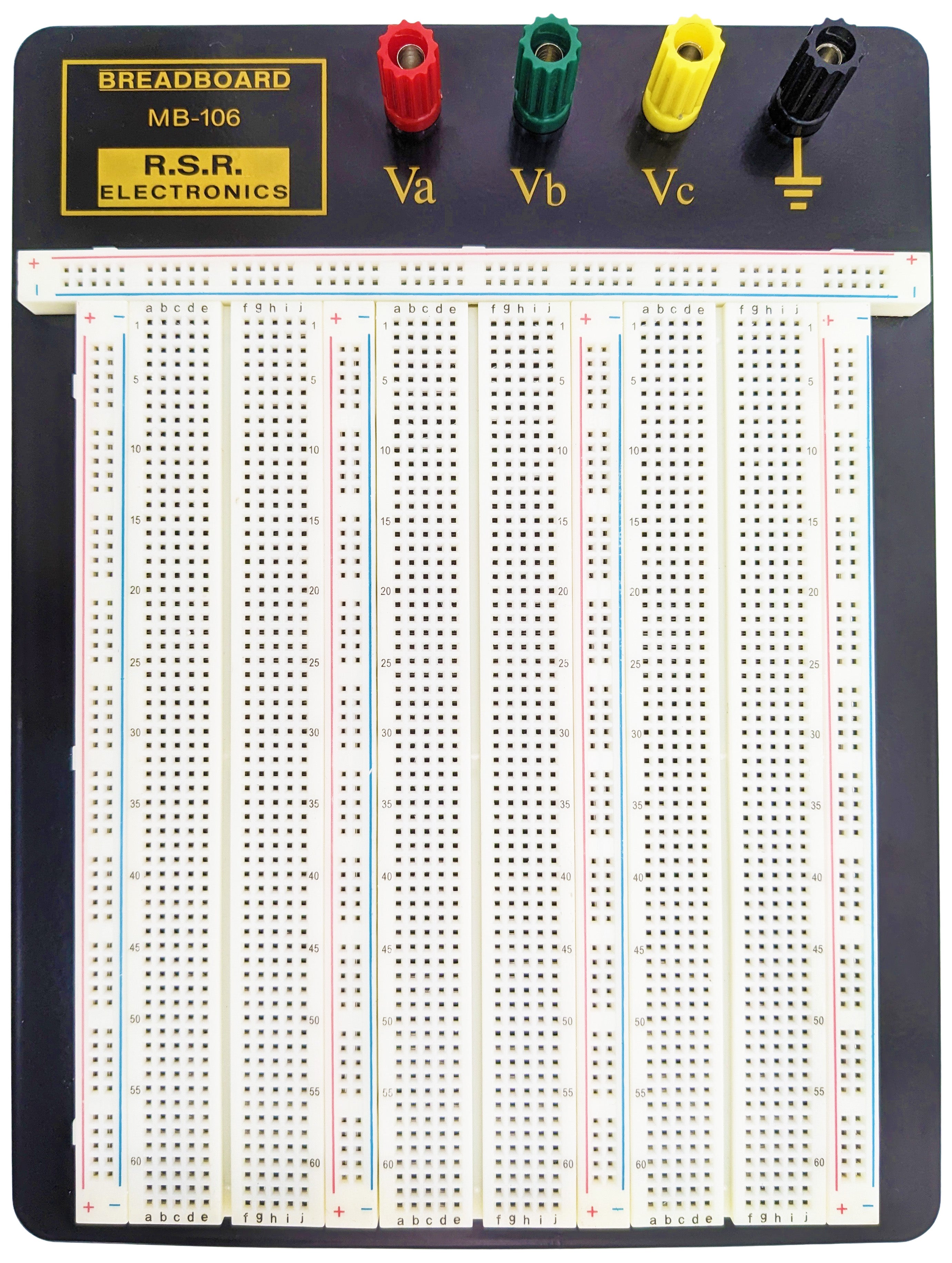 Premium 2390 Tie Point Solderless Breadboard with 4 Binding Posts, Met