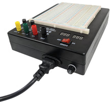 Load image into Gallery viewer, Powered Solderless Breadboard with 2390 Tie Points, 3 Regulated Power Supplies, 2 LED Display Voltmeters