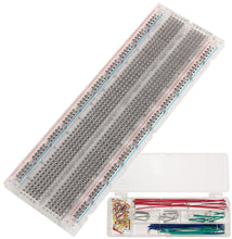 Load image into Gallery viewer, Premium Solderless Clear Breadboard (810 Tie Points) 6.5" × 2.1" with 70 Piece Jumper Wire Kit