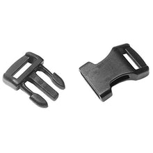 Load image into Gallery viewer, 120 Pack of Black Contoured Side Release Plastic Buckles for 1/2" Straps
