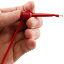 Load image into Gallery viewer, 20 Count (10 Red and 10 Black) Banana to IC Hook Test Leads, 3 Foot Length