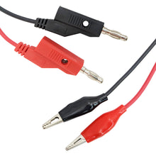 Load image into Gallery viewer, Banana Plugs to Alligator Clips Test Lead Coax Cable, Red and Black, 36" Length