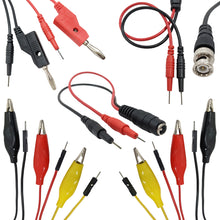 Load image into Gallery viewer, Solderless Breadboard Cable Kit - Includes BNC, Banana, Alligator, and Wall Adapter to Pin Test Leads