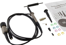 Load image into Gallery viewer, 350 MHz Oscilloscope Scope Probe with Readout Actuator Pin, Fixed x10 Attenuation, Includes Accessory Set