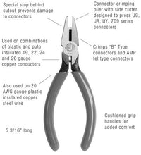 Load image into Gallery viewer, Jonard Connector Crimping Plier with Side Cutter, 5-13/16" Length (JIC-891)