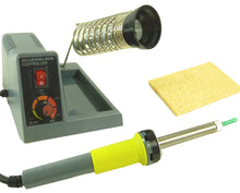 Load image into Gallery viewer, Variable Temperature Soldering Station, 5 to 40 Watt, Includes Iron with 1.5 mm Pointed Tip and Cleaning Sponge