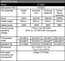 Load image into Gallery viewer, Xytronic Lead-Free Solder and De-Solder Station Model LF-8800