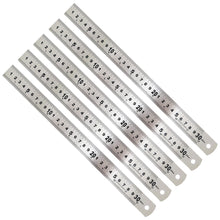 Load image into Gallery viewer, 5 Pack Stainless Steel 12" / 30cm Rulers - Imperial Inches and Metric Millimeters