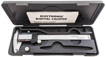 Load image into Gallery viewer, 6-inch Digital Caliper - Measures Inside, Outside, Depth, and Step from .001" to 6" (0.01mm to 150mm), Inches and Millimeters Conversion, Includes Carrying Case