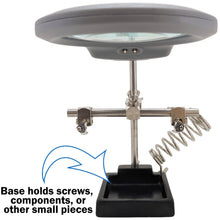 Load image into Gallery viewer, Helping Hand Project Holder with 2x Magnifier, LED Lights, Soldering Iron Holder, and Sturdy Iron Base