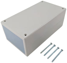 Load image into Gallery viewer, Grey Project Box Enclosure with Lid and Screws, 7.7" x 4.3" x 3"