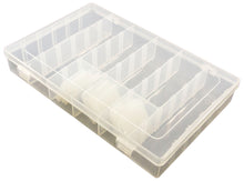 Load image into Gallery viewer, Polypropylene Storage Box with 14 Dividers for 6 to 36 Slots, 10.8" x 6.9" x 1.8"