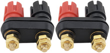 Load image into Gallery viewer, 2 Pack Gold Insulated Dual Binding Posts with 4mm Banana Plug Jacks 2-Way, Black and Red Terminals for Audio or as Test Lead Connector