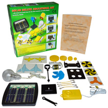 Load image into Gallery viewer, Educational Solar Energy Science Project Kit with Solar Panel, Motor, Lightbulb, Sound box, and Fan