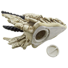 Load image into Gallery viewer, Snarling Magical Dragon Skull Creepy Coin Piggy Bank Polyresin Stash Storage Box