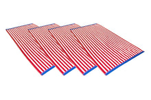 Load image into Gallery viewer, Friends & Home Pack of 4 Red Thin Stripe Cabana Towels (100% Cotton, 30" x 60", GSM 425)