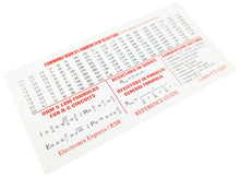 Load image into Gallery viewer, Resistor Color Code Guide for Standard and Precision Values - 6" x 3" Card Ideal for Students and Classroom