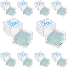 Load image into Gallery viewer, Pack of 1000 cover slips for microscope slides | Each coverslip measures 22x22mm and has a .13 to .17mm thickness Made of glass | Useful for fixing specimens on microscope slides and preventing sample contamination | Includes 10 small plastic storage boxes, containing 100 slips each |
