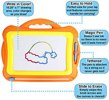 Load image into Gallery viewer, Magnetic Drawing Doodle Board, Tethered Pen Writes in Color, Writing Easily Wipes Clear with Slider, Easy to Hold and Use (Orange)